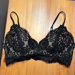 Aerie Real Happy Black Lace Lightly Lined Bra 34B